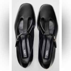 Zara Women's Black Leather Shoes